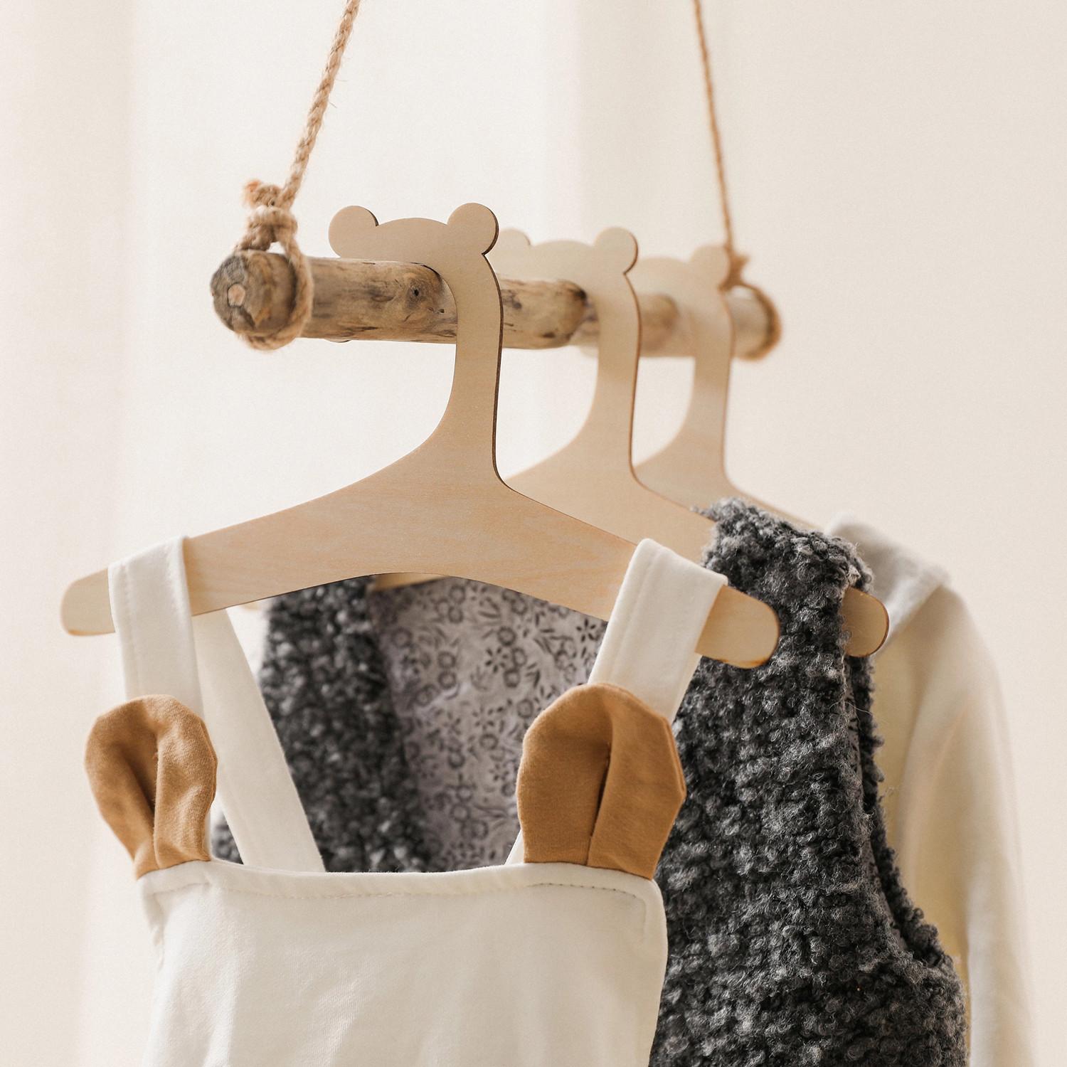 Baby Clothing Hanging Rack - 5/10 szt. Drewniane wieszaki dla dzieci,