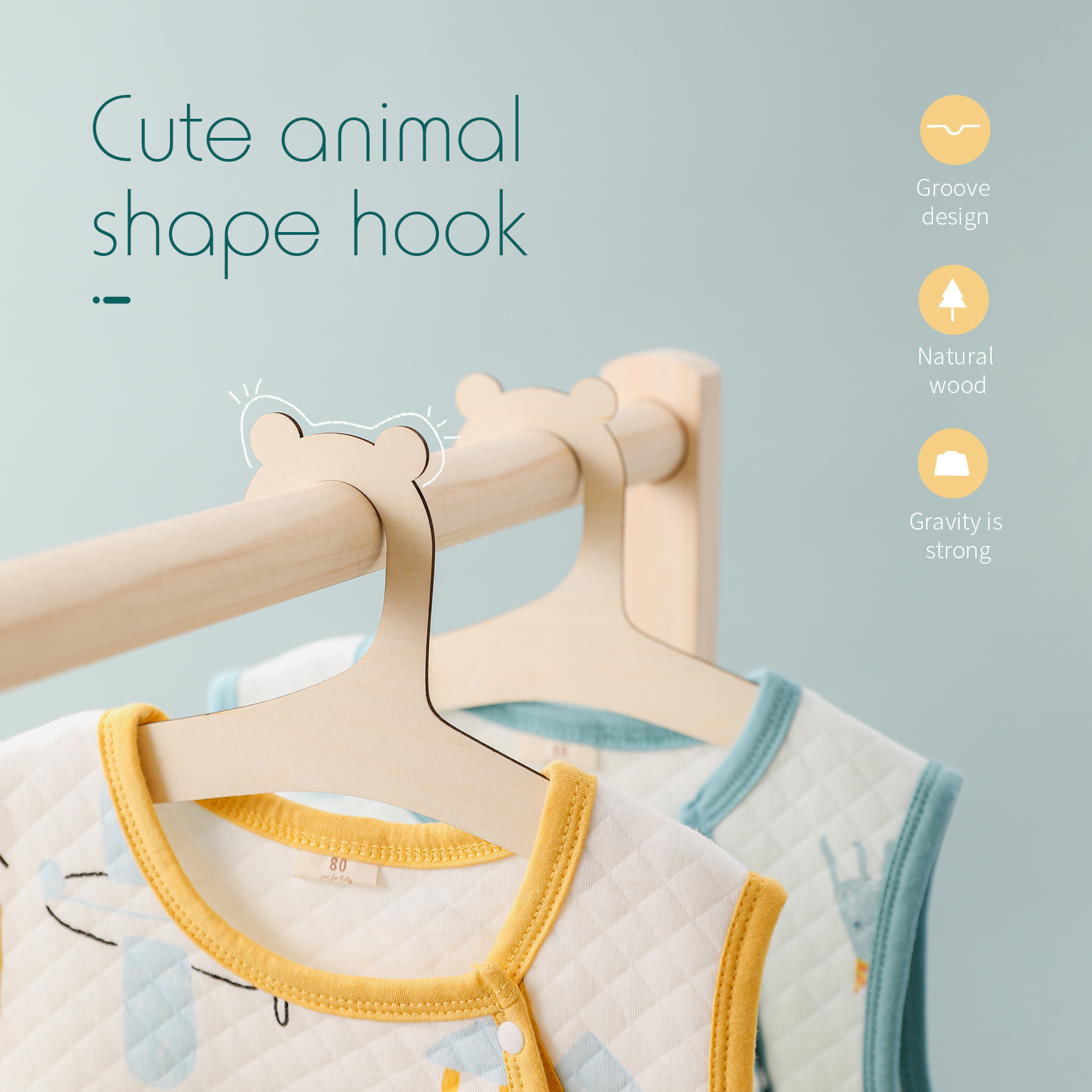 5/10 szt. Drewniane wieszaki d – Baby Clothing Hanging Rack recenzja i cena